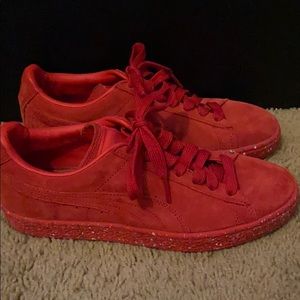 Red Puma Suede